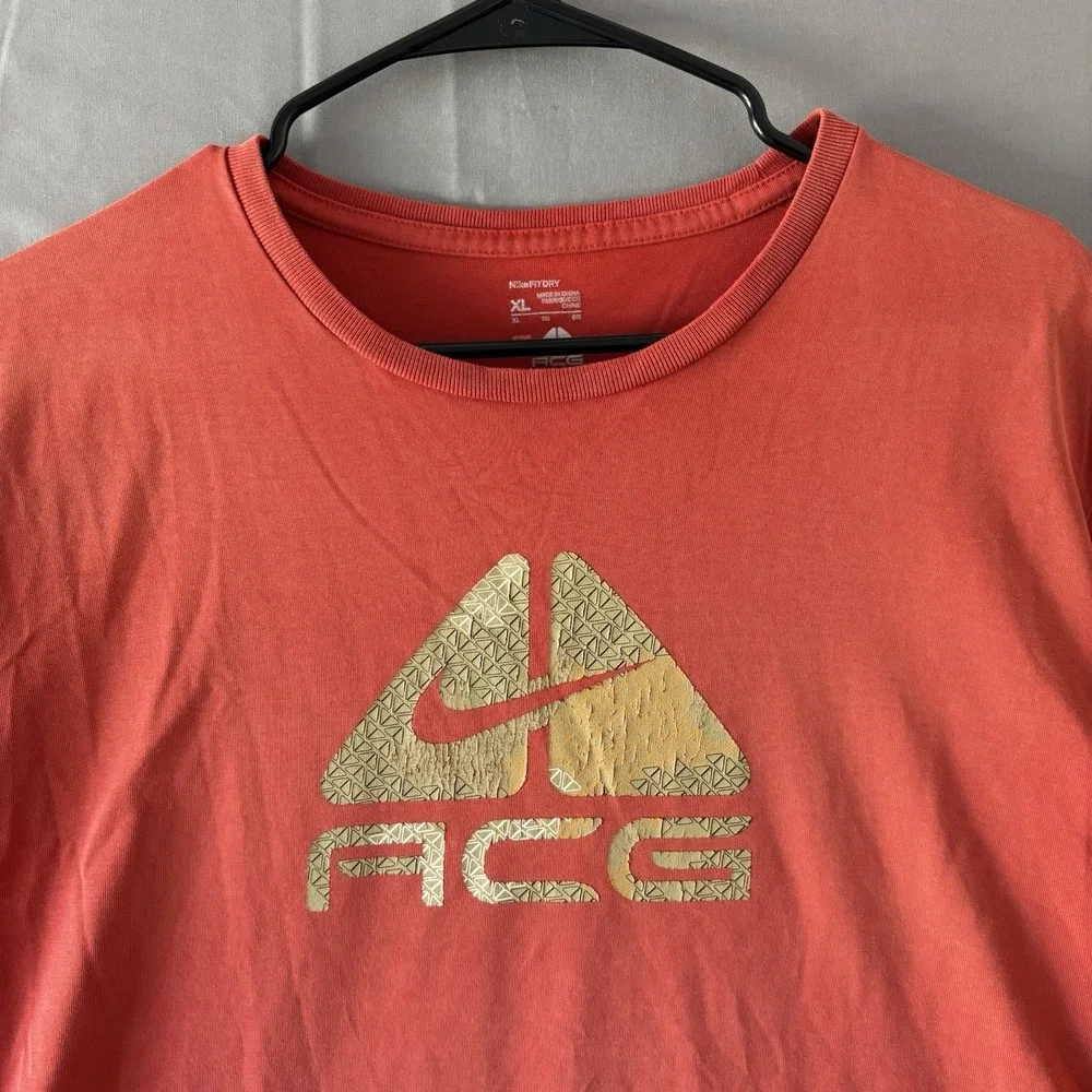 Vintage NIKE ACG Outdoor Hiking Trail Y2K T Shirt Orange Men's XL